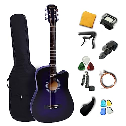 Purple Rosefinch Acoustic Guitar Bundle for Beginners