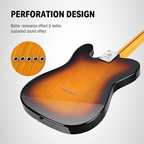 Donner Jazz Thinline Electric Guitar Set, Sunburst, Full-Size