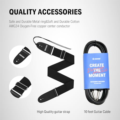 Donner Jazz Thinline Electric Guitar Set, Sunburst, Full-Size