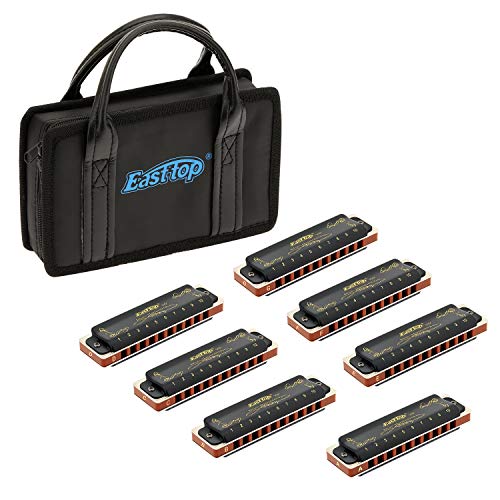 7-Piece East Top Blues Harmonica Set for All Ages