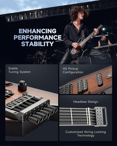 Donner HUSH-X Guitar Kit - Headless, Featherlight, Travel-Ready