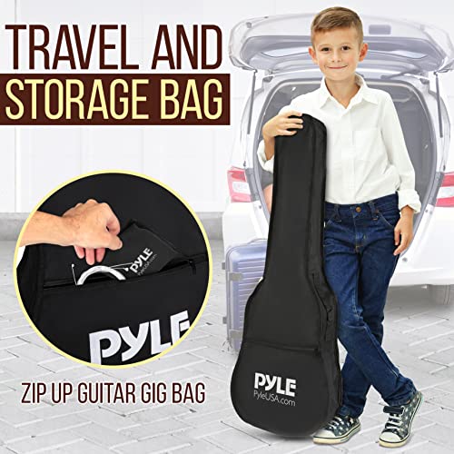 PYLE 34" Acoustic Guitar Kit - 1/2 Size, Brown Burst Matte