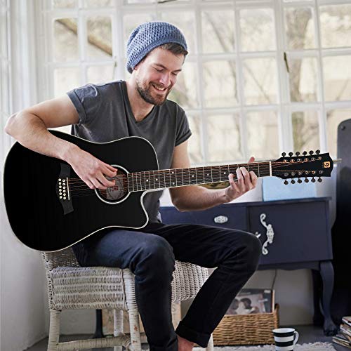 Vangoa 12 String Acoustic Electric Guitar Bundle
