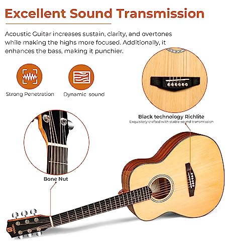 3/4 Size Acoustic Guitar Bundle for Beginners