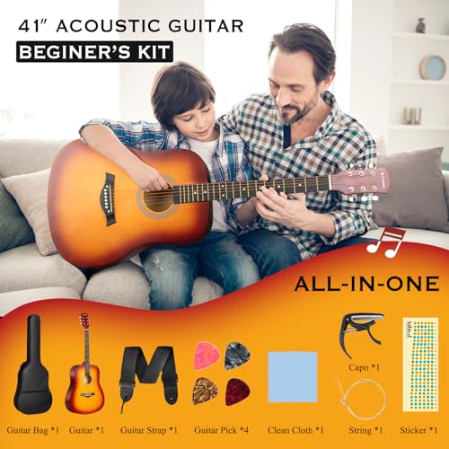 CAHAYA 41 Inch Acoustic Guitar Starter Kit