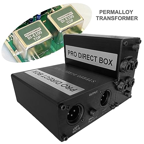 VIP Stereo Direct Box for Musical Instruments (Black)