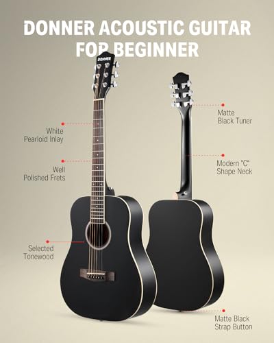 Donner Acoustic Guitar Bundle Kit for Adult Beginners