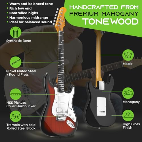 VIP Bundle: GearIT Electric Guitar Kit - Premium Mahogany