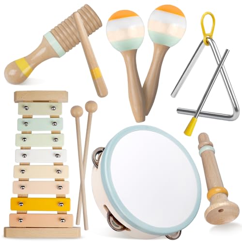 Montessori Wooden Musical Instruments Set for Toddlers 1-3