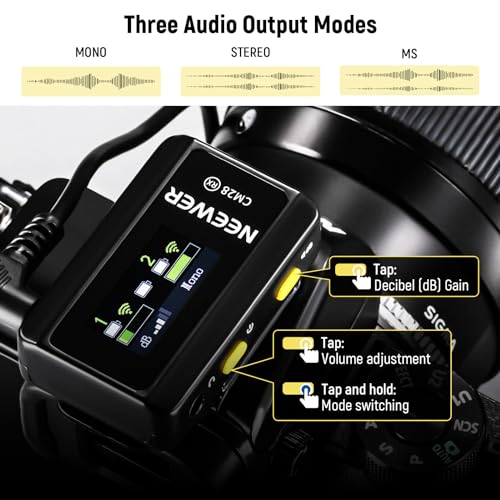 Wireless Lavalier Microphone with Charging Case, Clips & Noise Canceling
