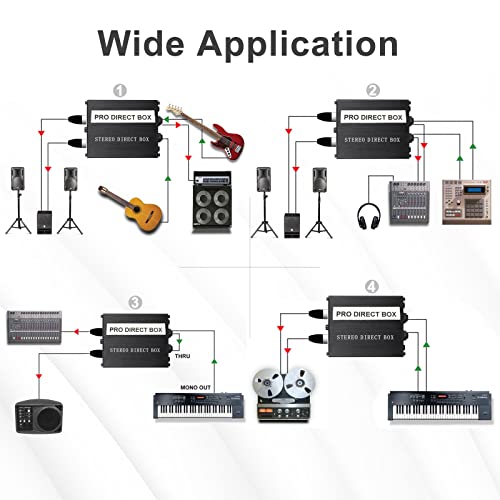 VIP Stereo Direct Box for Musical Instruments (Black)
