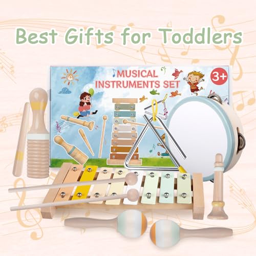 Montessori Wooden Musical Instruments Set for Toddlers 1-3