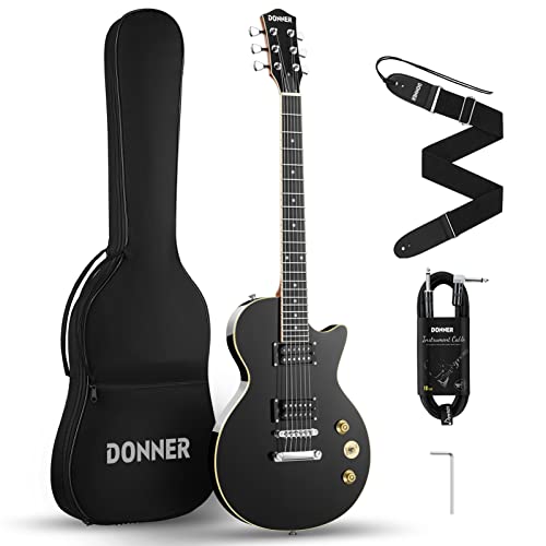 VIP 39" Black LP Electric Guitar Kit, Beginner Package