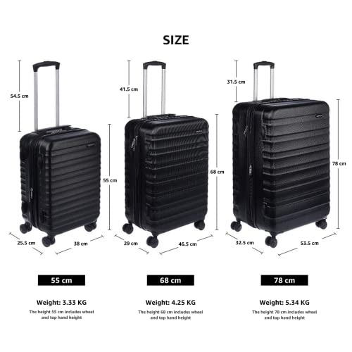 3-Piece VIP Hardside Spinner Luggage Set - Black
