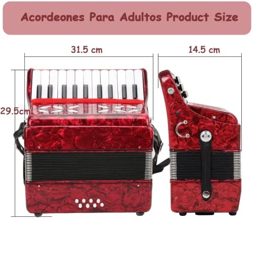 22 Keys 8 Bass Accordion with Straps & Sweet Sound