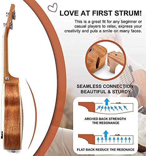 Everjoys Soprano Ukulele Mahogany 21 inch - VIP Bundle