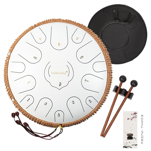YUKYOU Steel Tongue Drum - 15 Notes, 13