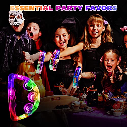 LED Light-Up Tambourines - Party Favor for Teens, Adults