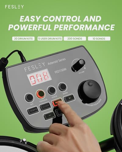 Fesley FED150W Electric Drum Set for Kids