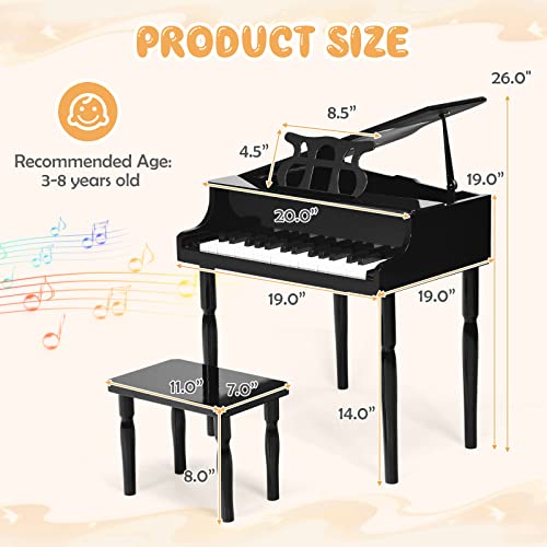Goplus Mini Kids Piano Set with Bench & Accessories