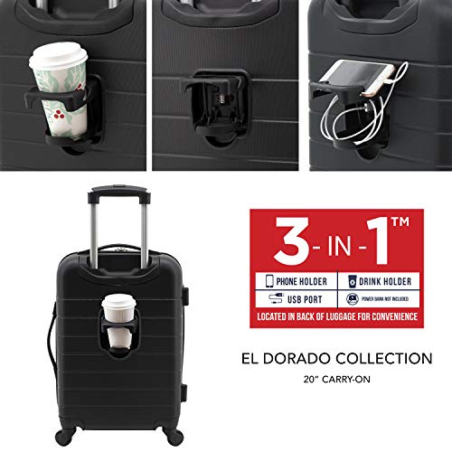 VIP Black Wrangler Smart Luggage Set: 20-Inch Carry-On