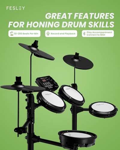 Fesley FED150W Electric Drum Set for Kids