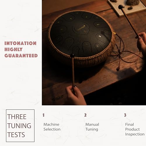 YUKYOU Steel Tongue Drum - 15 Notes, 13