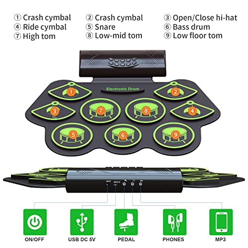 Bluetooth Electric Drum Set for VIP Beginners