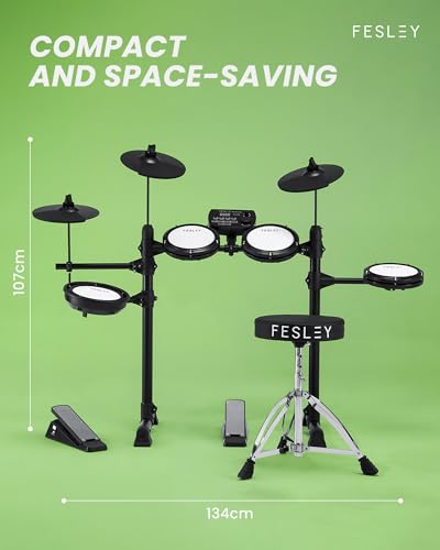 Fesley FED150W Electric Drum Set for Kids