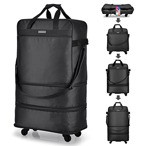 Hanke Expandable Foldable Suitcase - Large Spinner Luggage