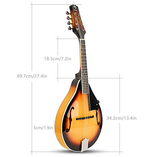 Vangoa Acoustic Mandolin in Sunburst with Accessories
