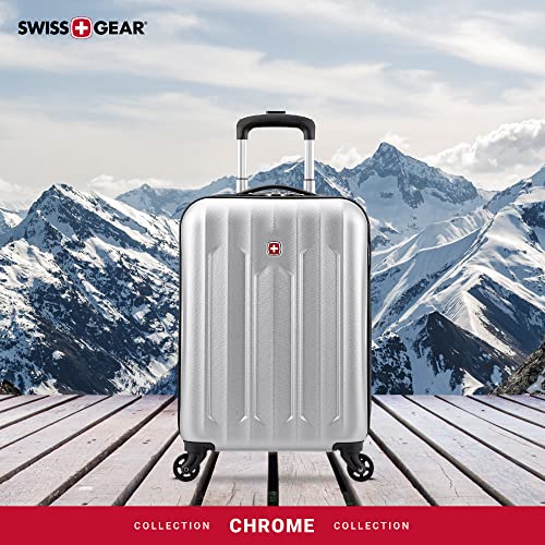 SWISSGEAR Chrome Hardside Spinner VIP Travel Luggage Silver