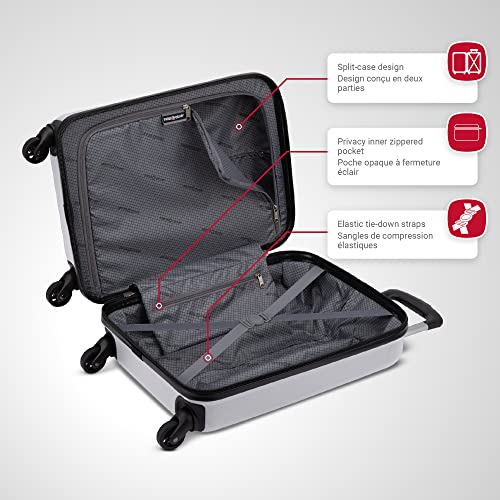 SWISSGEAR Chrome Hardside Spinner VIP Travel Luggage Silver