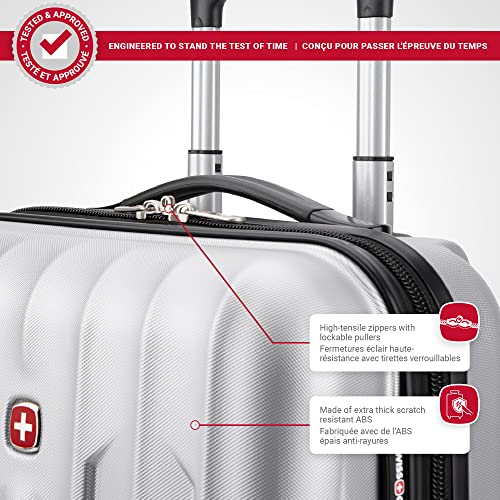 SWISSGEAR Chrome Hardside Spinner VIP Travel Luggage Silver
