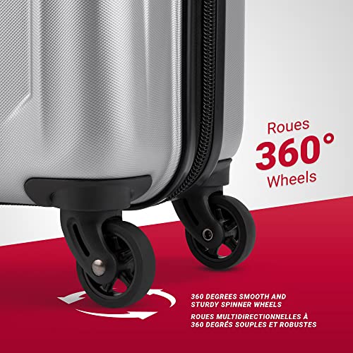 SWISSGEAR Chrome Hardside Spinner VIP Travel Luggage Silver