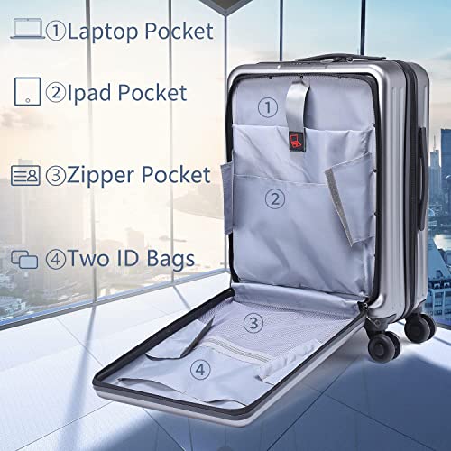 TydeCkare 20 Inch VIP Carry-On Luggage, Lightweight Gray