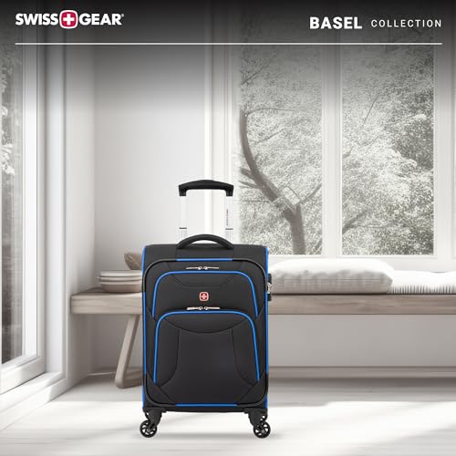 SwissGear Basel Collection Carry-On Spinner Luggage - Black/Blue