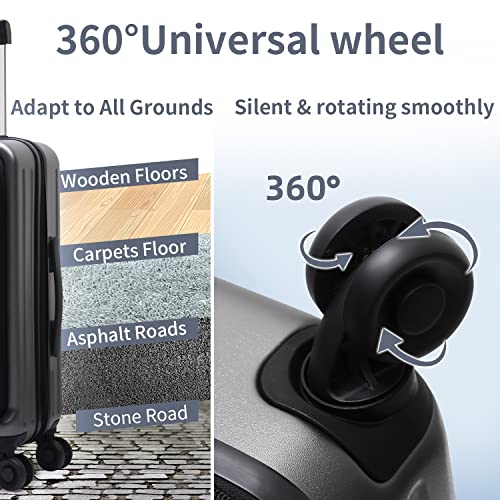 TydeCkare 20 Inch VIP Carry-On Luggage, Lightweight Gray