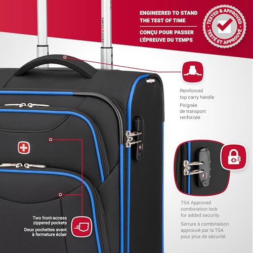 SwissGear Basel Collection Carry-On Spinner Luggage - Black/Blue