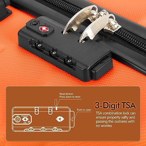 VIP Hardside Luggage Set with TSA Lock (Orange)