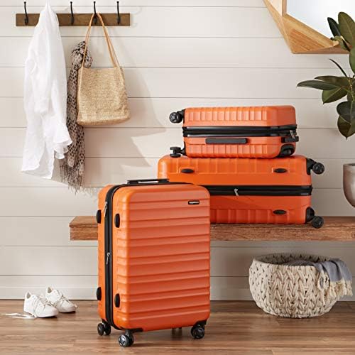 Amazon Basics 24-Inch Hardside Spinner VIP Luggage, Orange