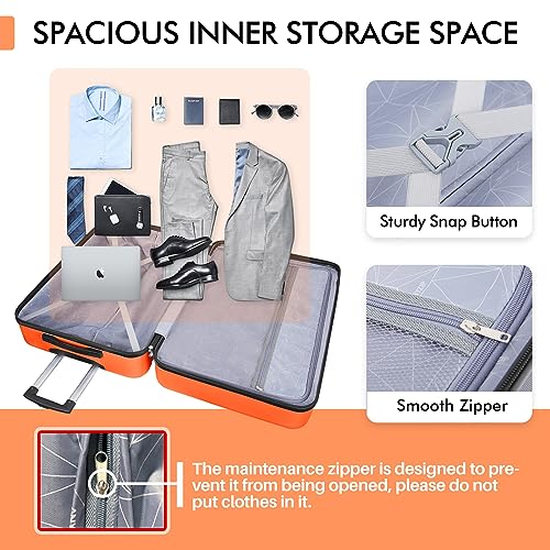 VIP Hardside Luggage Set with TSA Lock (Orange)