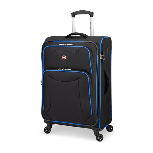 SwissGear Basel Collection 24" Spinner Luggage, Black/Blue