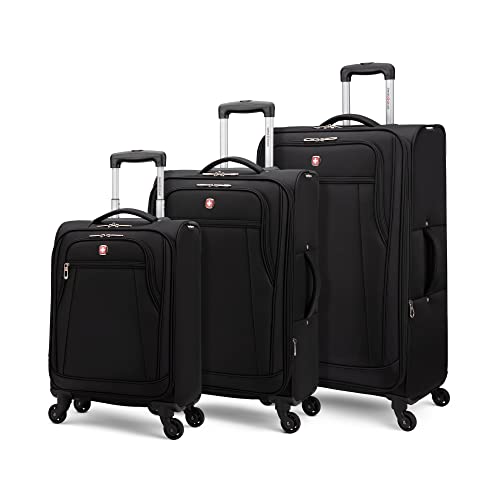 SwissGear VIP Cross Country Spinner Luggage Set, Black