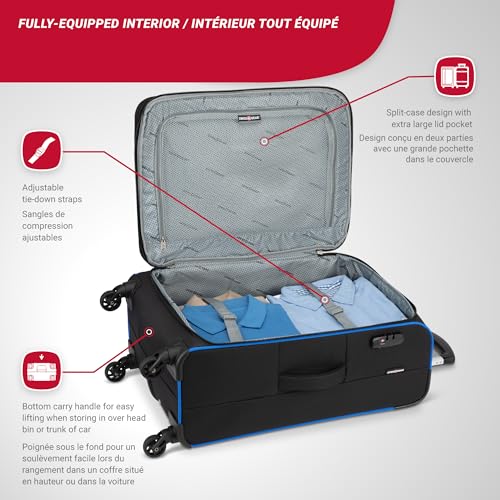 SwissGear Basel Collection 24" Spinner Luggage, Black/Blue