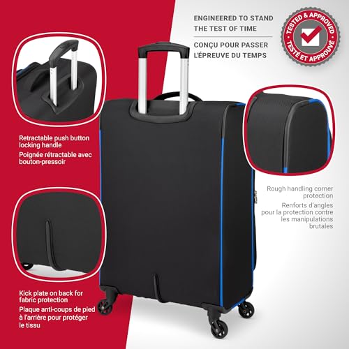 SwissGear Basel Collection 24" Spinner Luggage, Black/Blue