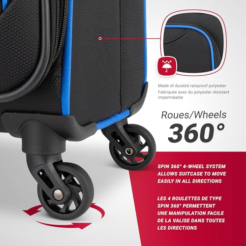 SwissGear Basel Collection 24" Spinner Luggage, Black/Blue