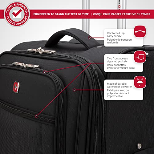 SwissGear VIP Cross Country Spinner Luggage Set, Black