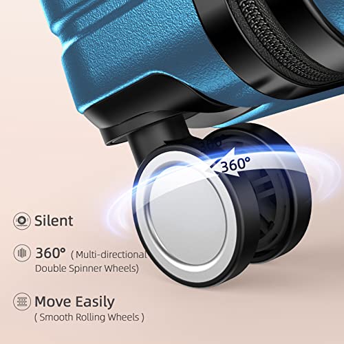 BEOW Lightweight Suitcase Set with TSA Lock - Navy Blue