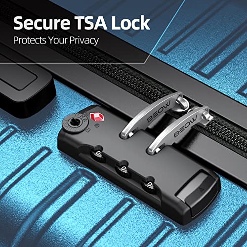 BEOW Lightweight Suitcase Set with TSA Lock - Navy Blue